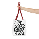 Faith Culture - Serve One Another in Love Christian Tote Bag - Galatians 5:13 Bible Verse