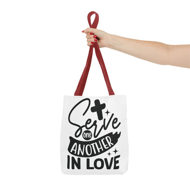 Faith Culture - Serve One Another in Love Christian Tote Bag - Galatians 5:13 Bible Verse