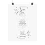 Faith Culture Love Is Patient 1 Corinthians 13 Christian Matte Poster | Love Never Fails Scripture Wall Art Print 11″ x 14″ Matte