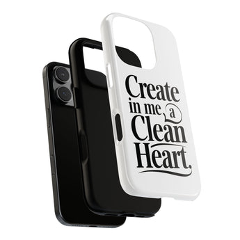 Faith Culture – Create in Me a Clean Heart Christian Tough Phone Case iPhone 16 Pro Glossy