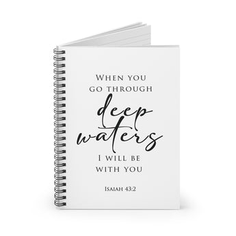 Faith Culture Isaiah 43:2 Spiral Journal | Deep Waters I Will Be With You Faith Journal