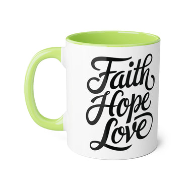 Faith Culture - Faith Hope Love - Christian Coffee Mug, 11oz
