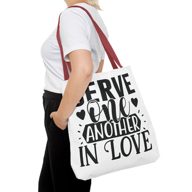 Faith Culture - Serve One Another in Love Christian Tote Bag - Galatians 5:13 Bible Verse