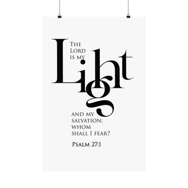 Faith Culture Light Psalm 27:1 Christian Matte Poster | Minimal Typography Scripture Print