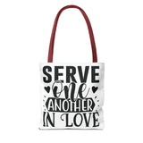 Faith Culture - Serve One Another in Love Christian Tote Bag - Galatians 5:13 Bible Verse