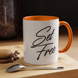 Faith Culture - Set Free Christian Accent Mug, 11oz & 15oz | Bold Freedom Mug 11oz Orange