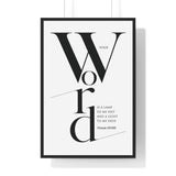 Your Word Is a Lamp framed Christian wall art inspired by Psalm 119:105, black frame with black and white scripture typography