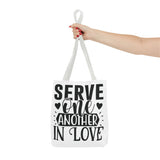 Faith Culture - Serve One Another in Love Christian Tote Bag - Galatians 5:13 Bible Verse