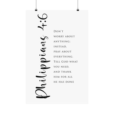 Faith Culture Philippians 4:6 Christian Matte Poster | Prayer Scripture Print 20″ x 30″ Matte