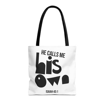 Faith Culture He Calls Me His Own Tote Bag | Isaiah 43:1 Christian Faith Tote