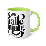 Faith Culture - Hallelujah - Christian Accent Coffee Mug, 11oz Light Green 11oz