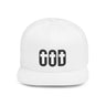 Faith Culture - GOD - Christian Flat Bill Snapback Hat One size White