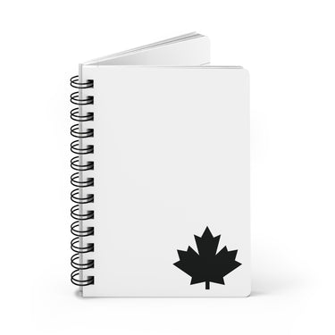 Faith Culture – Black Maple Leaf Spiral Journal | Minimalist Canadian Notebook for Everyday Use