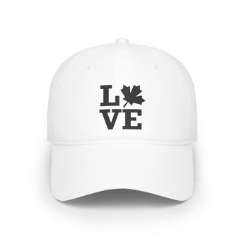Faith Culture – LOVE Maple Leaf Baseball Cap – White | Canadian-Inspired Love Statement Hat White One size