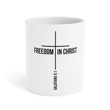 Freedom in Christ Christian Mug | Galatians 5:1 Bible Verse Gift 20oz White