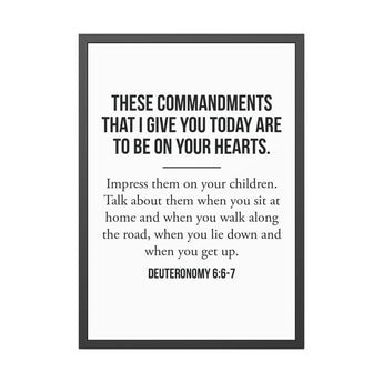 Faith Culture These Commandments Framed Christian Wall Art | Deuteronomy 6:6 to 7 Father’s Day Gift