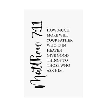 Faith Culture - Matthew 7:11 Christian Poster God Gives Good Things Scripture Wall Art 12″ x 18″ Matte