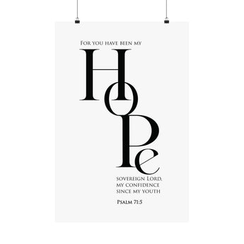 Faith Culture Hope Psalm 71:5 Christian Matte Poster | Minimal Typography Scripture Wall Art Print