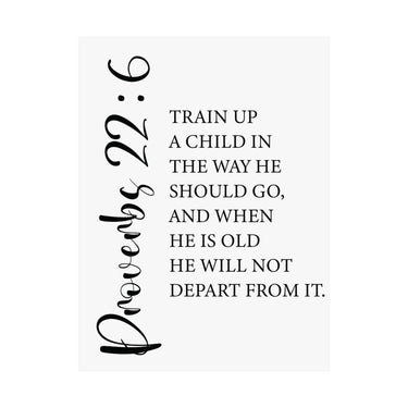 Faith Culture - Train Up a Child Christian Poster Proverbs 22:6 Scripture Wall Art
