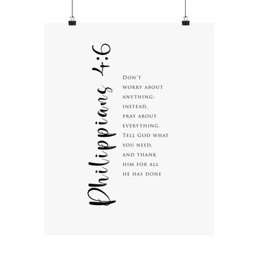 Faith Culture Philippians 4:6 Christian Matte Poster | Prayer Scripture Print 16″ x 20″ Matte