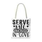 Faith Culture - Serve One Another in Love Christian Tote Bag - Galatians 5:13 Bible Verse
