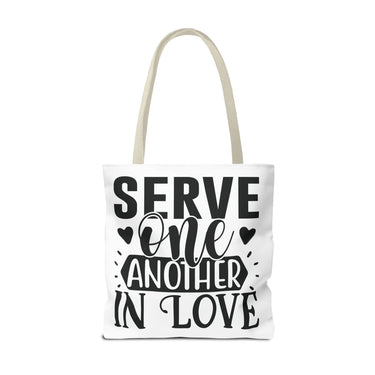 Faith Culture - Serve One Another in Love Christian Tote Bag - Galatians 5:13 Bible Verse