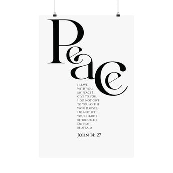 Faith Culture Peace John 14:27 Christian Matte Poster | Minimalist Scripture Wall Art Print