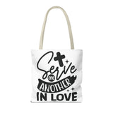 Faith Culture - Serve One Another in Love Christian Tote Bag - Galatians 5:13 Bible Verse