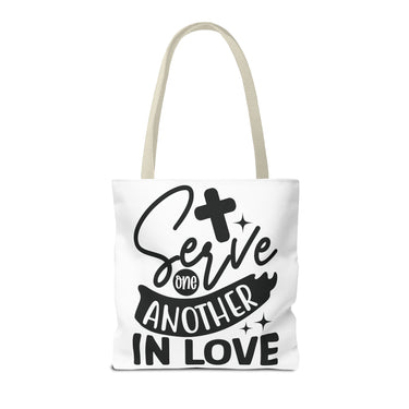 Faith Culture - Serve One Another in Love Christian Tote Bag - Galatians 5:13 Bible Verse