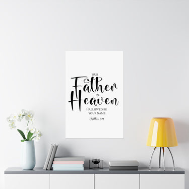 Faith Culture - Our Father in Heaven Christian Poster Matthew 6:9 Scripture Wall Art