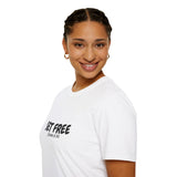 Faith Culture – Set Free Unisex T-Shirt – White | Christian Freedom Tee Based on John 8:36