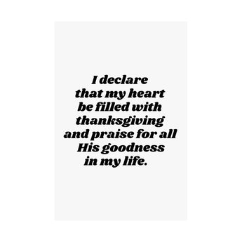 Faith Culture – Thanksgiving Declaration Wall Art Matte Poster – Christian Gratitude Home Decor 24″ x 36″ Matte