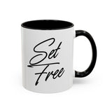 Faith Culture - Set Free Christian Accent Mug, 11oz & 15oz | Bold Freedom Mug 11oz Black