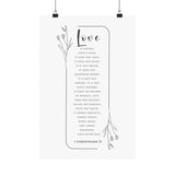 Faith Culture Love Is Patient 1 Corinthians 13 Christian Matte Poster | Love Never Fails Scripture Wall Art Print 12″ x 18″ Matte