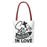 Faith Culture - Serve One Another in Love Christian Tote Bag - Galatians 5:13 Bible Verse