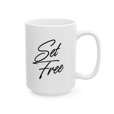 Faith Culture - Set Free Christian Mug, 11oz & 15oz | Bold Faith-Inspired Coffee Cup
