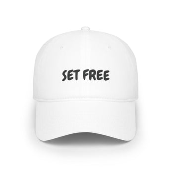Faith Culture – Set Free Christian Baseball Cap | John 8:36 Inspired Design White One size