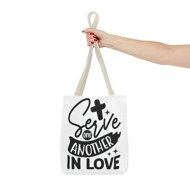 Faith Culture - Serve One Another in Love Christian Tote Bag - Galatians 5:13 Bible Verse