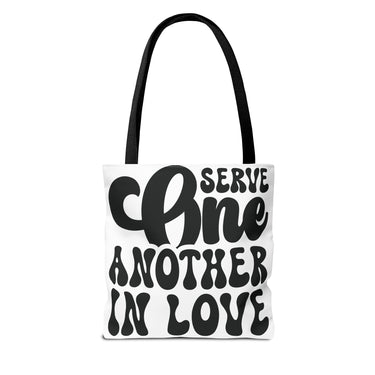 Faith Culture - Serve One Another in Love Christian Tote Bag - Inspirational Bible Verse Galatians 5:13