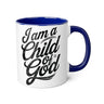 Faith Culture - Child of God - Christian Accent Coffee Mug, 11oz Blue 11oz