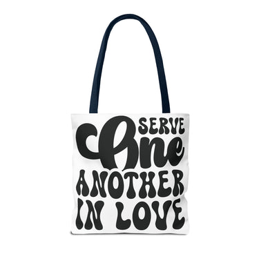 Faith Culture - Serve One Another in Love Christian Tote Bag - Inspirational Bible Verse Galatians 5:13