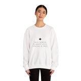 Faith Culture – True North Strong & Free Crewneck Sweatshirt – White | Minimalist Canadian Anthem Pullover