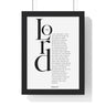 The Lord Is My Shepherd framed Bible verse wall art inspired by Psalm 23, black frame with black and white scripture typography