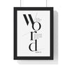 In the Beginning Was the Word framed Bible verse wall art inspired by John 1:1, black frame with black and white scripture typography