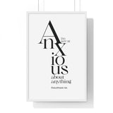Do Not Be Anxious framed Christian wall art inspired by Philippians 4:6, white frame with black and white scripture typography