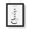 I Chose You framed Bible verse wall art inspired by John 15:16, black frame with black and white scripture typography