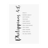 Faith Culture Philippians 4:6 Christian Matte Poster | Prayer Scripture Print