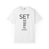 Set Free T-Shirt | Galatians 5:1 Christian Apparel White