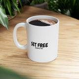 Faith Culture - Set Free Christian Coffee Mug – John 8:36 Scripture Mug, 11oz & 15oz