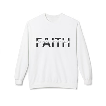 Faith Culture – Faith Can Move Mountains Christian Crewneck Sweatshirt | Matthew 17:20 Bible Verse Apparel White